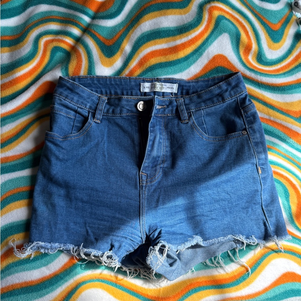Stretchy Blue Denim Shorts